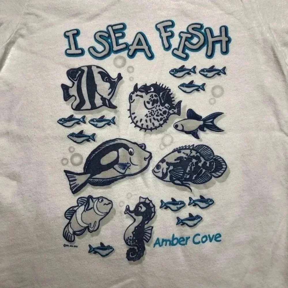 Del  Sol Amber Cove I Sea Fish T-Shirt White Sz 3T - Picture 3 of 16